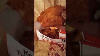 KFC BIG BOX MEAL 3 P THIGH BREASTamp WING DOUBLE FRIES 2 BISCUITS amp MOUNTAIN DEW [upl. by Adnilemreh]