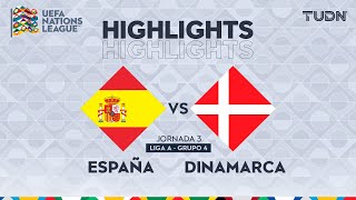 HIGHLIGHTS  España vs Dinamarca  UEFA Nations League 2024  TUDN [upl. by Sanburn]