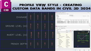 Autocad Civil 3D 2024  Profile View Style Custom Profile Bands [upl. by Zachery]