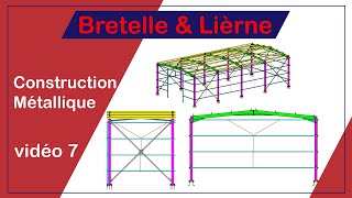 Zoom sur la fixation de bretelles et liernes dune charpente métallique [upl. by Rolo]