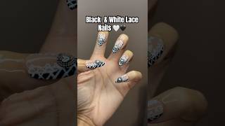 Black amp white lace nails 🖤 [upl. by Aierbma]