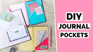 3 DIY Journal Pockets  How To Make Pockets For A Journal [upl. by Atenahs]