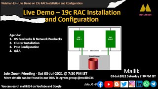 Webinar13 Live demo on 19c RAC installation and configuration  19c ASMClusterware Installation [upl. by Yi]