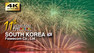 11th Philippine International Pyromusical Competition  South Korea 🇰🇷 Faseecon Co Ltd 11thPIPC [upl. by Merril37]