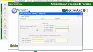 LIQUIDACION DE CONTRATO DE TRABAJO EN NOMINA NOVASOFT [upl. by Aelgna]