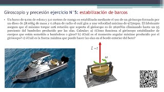 GIROSCOPIO Y PRECESIÓN ejercicios N°5 ESTABILIZADOR PARA BARCOS  Gyroscope boat stabilizer [upl. by Sullivan766]