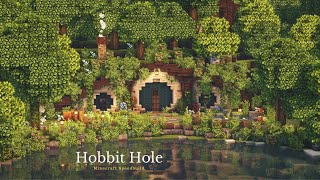 Hobbit Hole amp Secret Greenhouse 🌼  Minecraft Speedbuild with CIT Resourcepacks [upl. by Weylin]