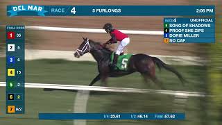 Song of Shadows wins race 4 at Del Mar 11824 [upl. by Tandie]