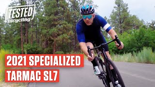 NEW Specialized Tarmac SL7 2021  The Benchmark Road Race Bike Gets Better  TESTED  Bicycling [upl. by Ystap]