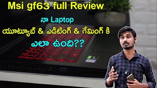 MSI GF63 Thin Core i5 9th Gen Full Review  GamingampEditingampYoutube Msi Gaming Laptop Under 60000 [upl. by Racso]