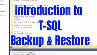 Introduction to SQL Server Backup and Restore Using TSQL [upl. by Nyrraf195]