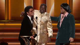 SILK SONIC Wins Song Of The Year For “LEAVE THE DOOR OPEN”  2022 GRAMMYs Acceptance Speech [upl. by Nilo653]