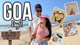 Goa Vlog 2024 🏝️ Beach Day Food Night View Of Beach  Dilli ki Ladki in GOA [upl. by Aida]