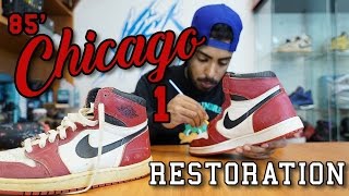 Original 1985 Air Jordan Chicago 1 Restoration by Vick Almighty [upl. by Aynod]