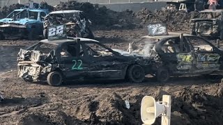 Owatonna Mn demo derby mega stock midsize heat 2 2024 [upl. by Enomahs]