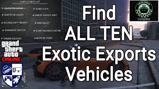 How to Find ALL TEN Exotic Exports Vehicles  GTA Online  Los Santos Tuners Update [upl. by Navert804]