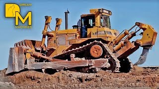 Extreme power unleashed Giant CATERPILLAR D10 dozer ripping off rocks at Las Vegas strip [upl. by Nirroc852]