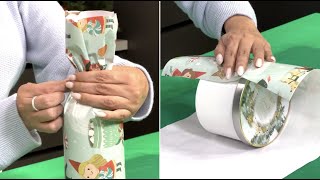 How to Wrap OddlyShaped Holiday Gifts That Dont Fit in a Box Bottle Candle Mug [upl. by Asille]