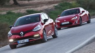 Renault Clio RS 200 Turbo vs Toyota GT86  autocarcouk [upl. by Loraine]