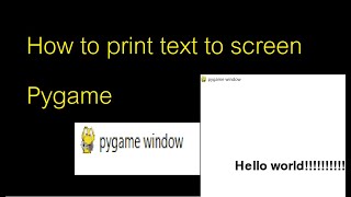 How to print text to screen Pygame [upl. by Ertsevlis158]