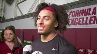 1162023 Oklahoma RB Gavin Sawchuk post practice West Virginia Week [upl. by Alakim891]