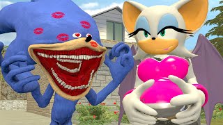 NEW ROUGE LOVE SECRETS vs SONIC TAPES In Garrys Mod  SAD STORY The Sonic Tapes [upl. by Nyliret]