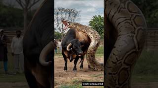 Python in Trouble from Bull’s Counterattack Have You Ever Seen This Before shorts [upl. by Ydaj]