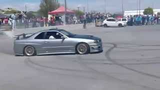 Nissan Skyline GT R R34 Drifting Burnout the ROAD [upl. by Marco80]