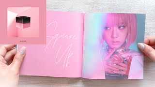 Blackpink SQUARE UP 1st Mini Album FULL UNBOXING Page to Page Pink Version [upl. by Drannek868]