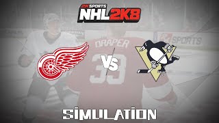 NHL 2K8 2007  Detroit Redwings vs Pittsburgh Penguins Gameplay Simulation [upl. by Fellner]