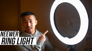 Neewer Ring Light Review amp FULL Setup 18 LED Ring Light Worth it [upl. by Nylrad]