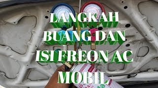 langkah2 buang dan isi freon ac mobil [upl. by Tichonn]