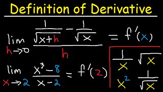 Limit Definition of Derivative Square Root Fractions 1sqrtx Examples  Calculus [upl. by Heid]