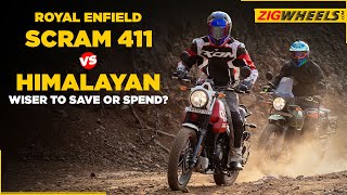 Royal Enfield Scram 411 vs Himalayan Which Is The Right Bike For You  ZigWheels [upl. by Sherl]