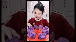 ASMR ice eating  ASMR TRIANGULAR SHAPED PURPLE ICE  Ice Lover [upl. by Tnert]