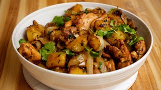 Make Chicken Potatoes and Onions this way for a delicious meal  Kenyan Chicken Platter [upl. by Elpmet]