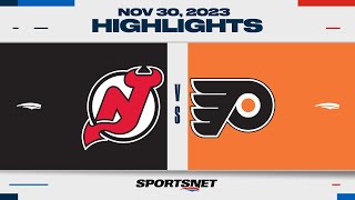 NHL Highlights  Devils vs Flyers  November 30 2023 [upl. by Ellertnom]