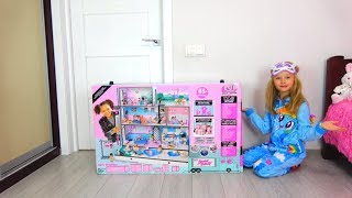 Polina playing with Giant LOL House for dolls [upl. by Galen]