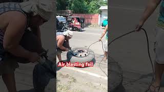 Air blasting fail tire doktor wheelmaintenance automobile tirebalancing diy airblaster [upl. by Holmen]