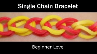 Rainbow Loom® Single Chain Bracelet  Lesson 1 [upl. by Erdried]