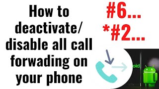 How to deactivate call forwardingHow can i cancel call divert how to deactivat call forward on mtn [upl. by Brandice]