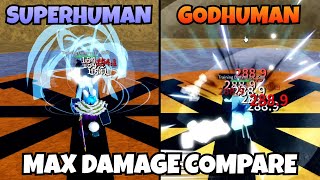 Comparing Superhuman And GodHuman Max Damage 🌊 Blox Fruits Update 173 [upl. by Aran34]