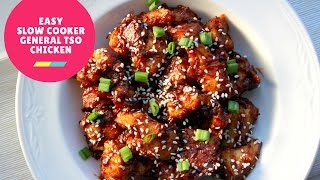 Easy Slow Cooker General Tso Chicken Recipe [upl. by Ayek]