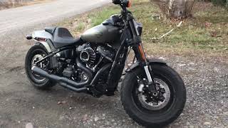 2018 Fat Bob 114 Bassani Exhaust Rinehart Intake [upl. by Glorianna845]