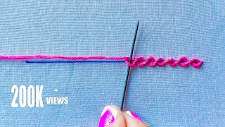 Basic Hand Embroidery Stitches  Chain Stitch [upl. by Annawal]