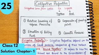 Colligative Properties Relative Lowering of Vapour Pressure Solution Chapter1 Class12 Chemistry [upl. by Epul121]