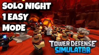 SOLO NIGHT 2 EASY MODE TRIUMPH  Roblox Tower Defense Simulator TDS Exosphere Event [upl. by Itsrejk]