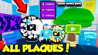 GETTING EVERY YOUTUBER PLAQUE IN YOUTUBE SIMULATOR HARD Roblox [upl. by Broddie]