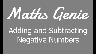 Adding and Subtracting Negative Numbers [upl. by Nicola614]