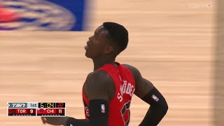 Dennis Schröder with the Bank Shot  Raptors vs Bulls  Oct 17 2023 [upl. by Ahsam]